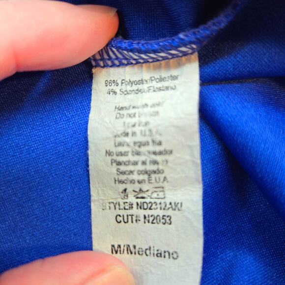 Misses junior teen dress size M medium blue one shoulder bow petite  8 10 - Picture 7 of 9